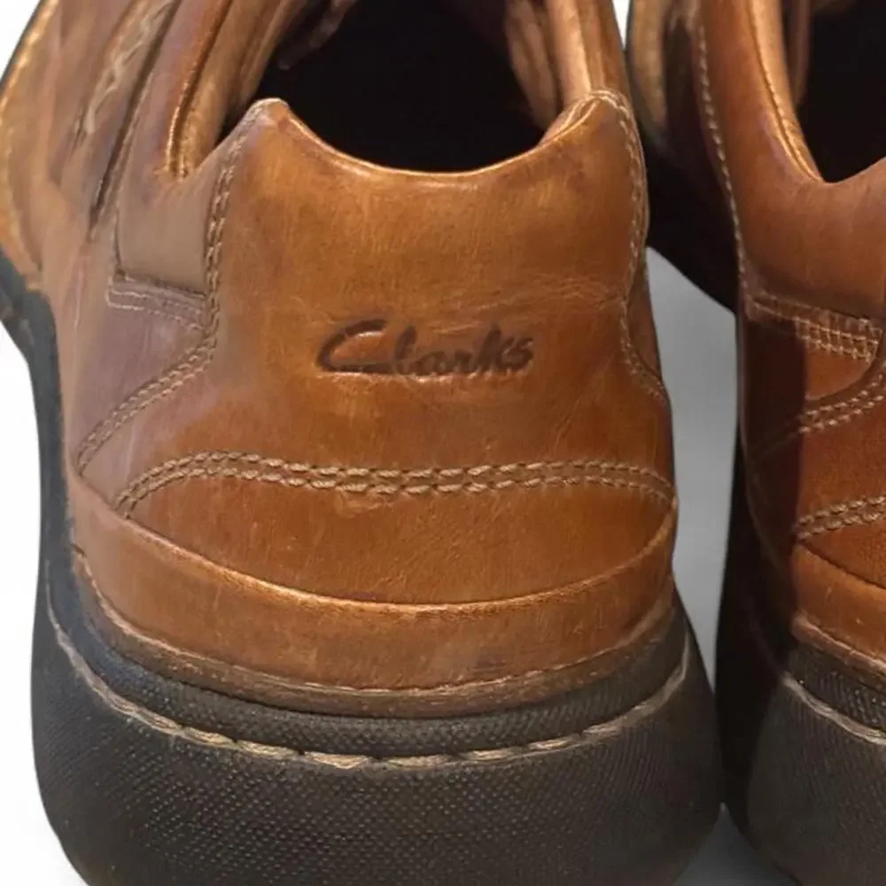 Clarks Men's Brown Leather Casual Oxford Lace Up Comfort Shoes Size 11.5 M